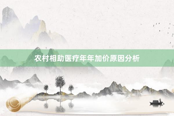 农村相助医疗年年加价原因分析